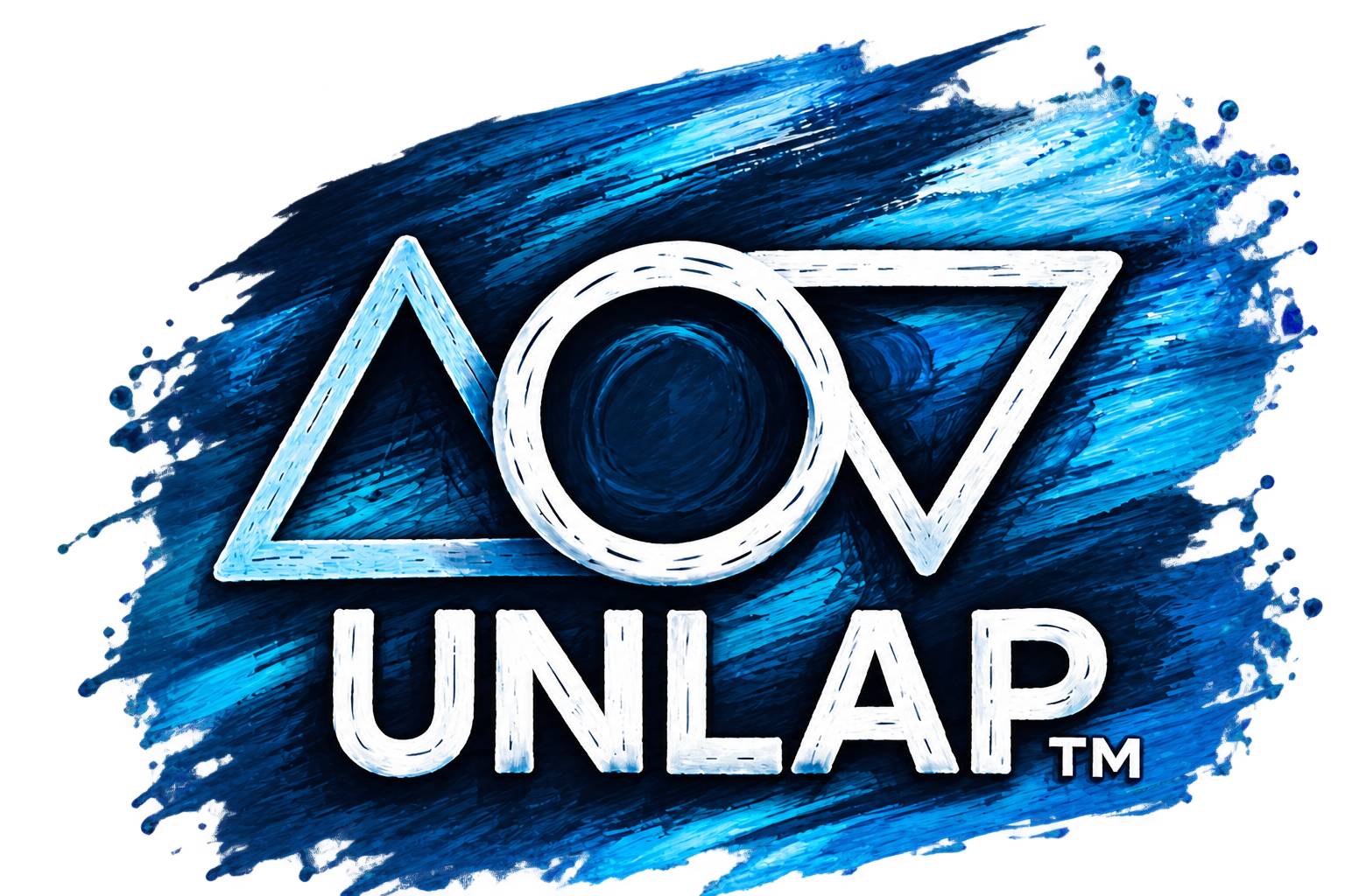 UNLAP blue brushstroke logo